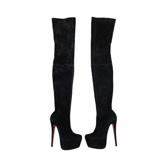 Christian Louboutin Gazolina Over the Knee Platform Suede Boots EU 37 US 7 - Picture 5 of 11